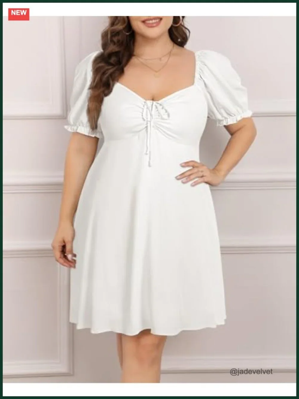 Puff Sleeve Sweetheart A-Line Mini Dress 100% Viscose Casual